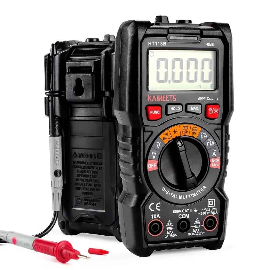 KAIWEETS HT113B Digital Multimeter - Max 600V 10A 40MΩ