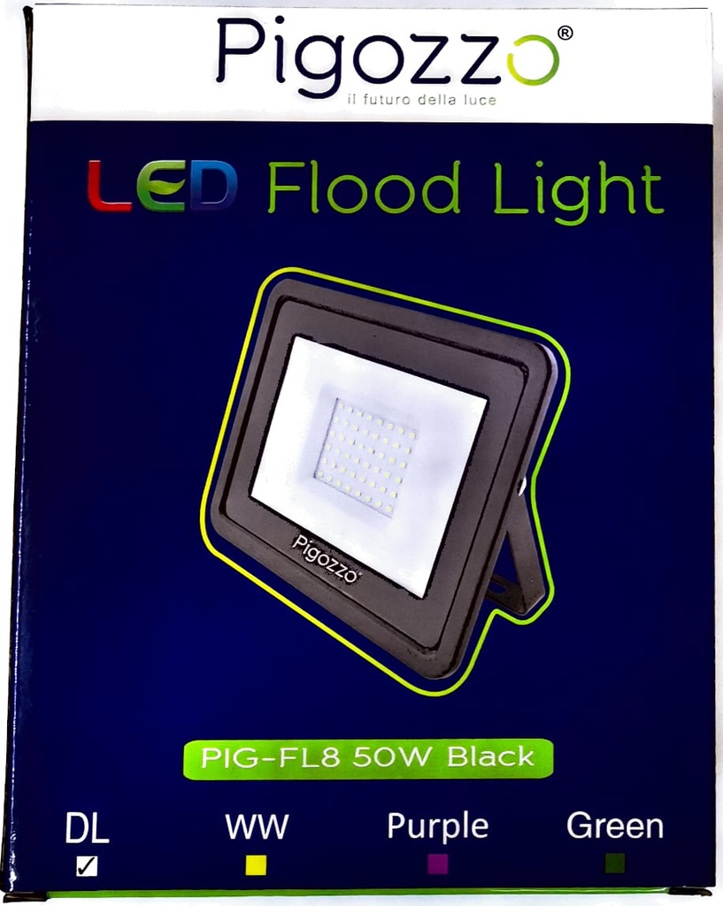 Pigozzo 50W led flood light 85-265V  IP65 PIG-FLD-F18 Black warm white