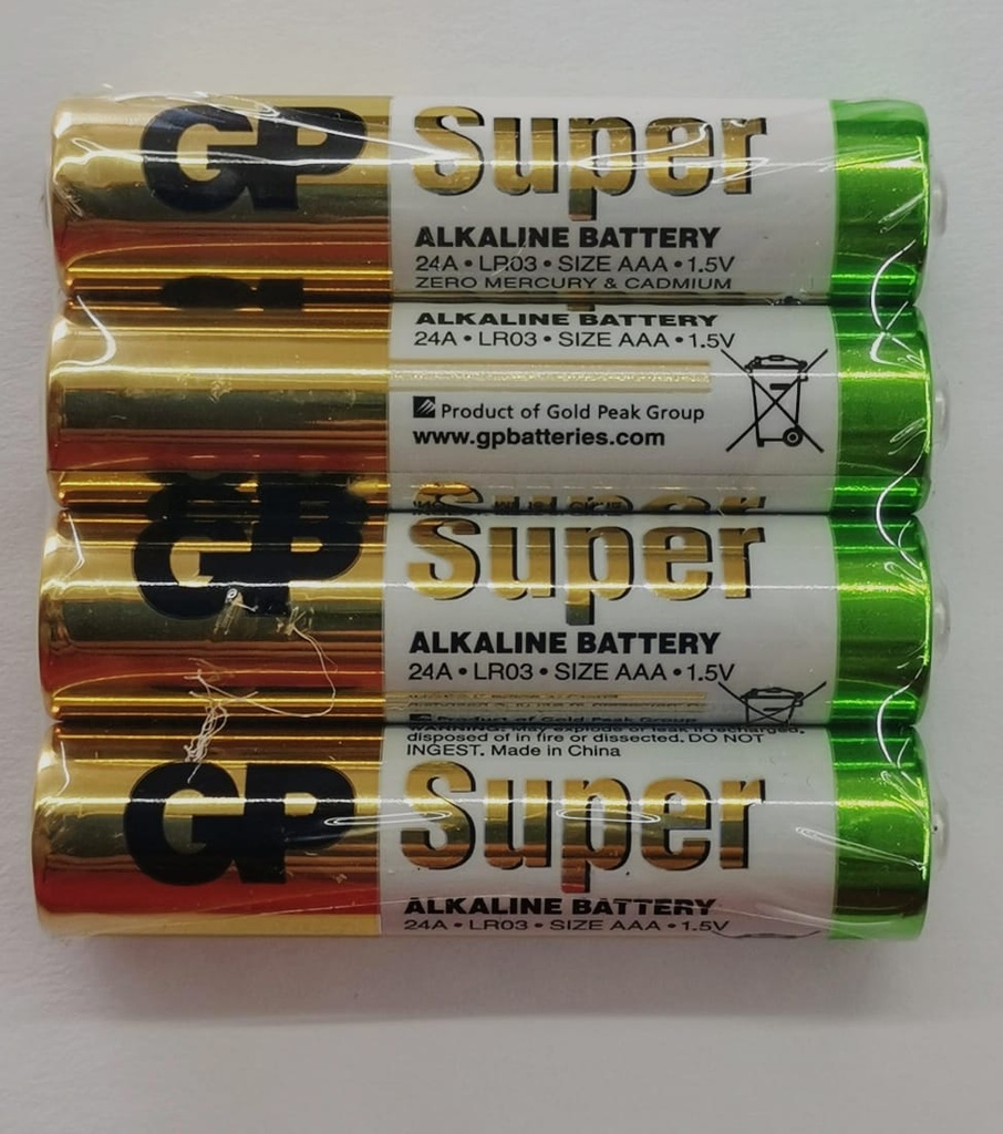 GP super alkaline size AAA LR03 4 pcs/ pack Nylon package 