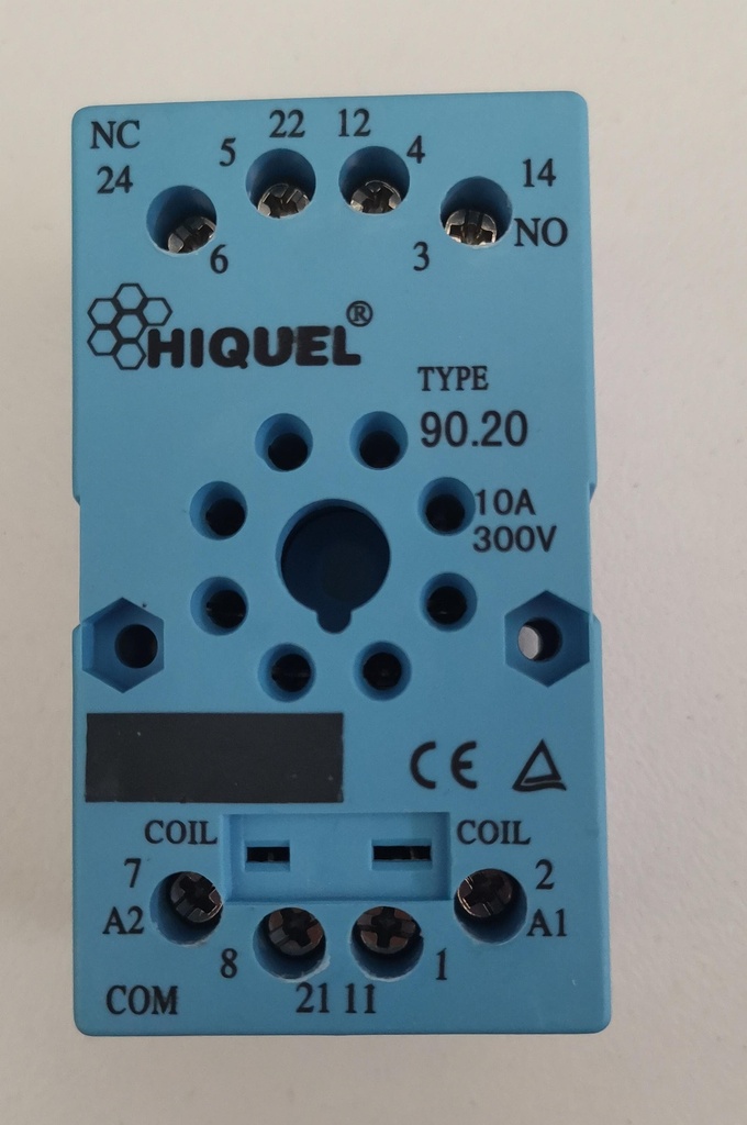 Hiquel 8 pin relay socket tuv blue HIQ-90.20