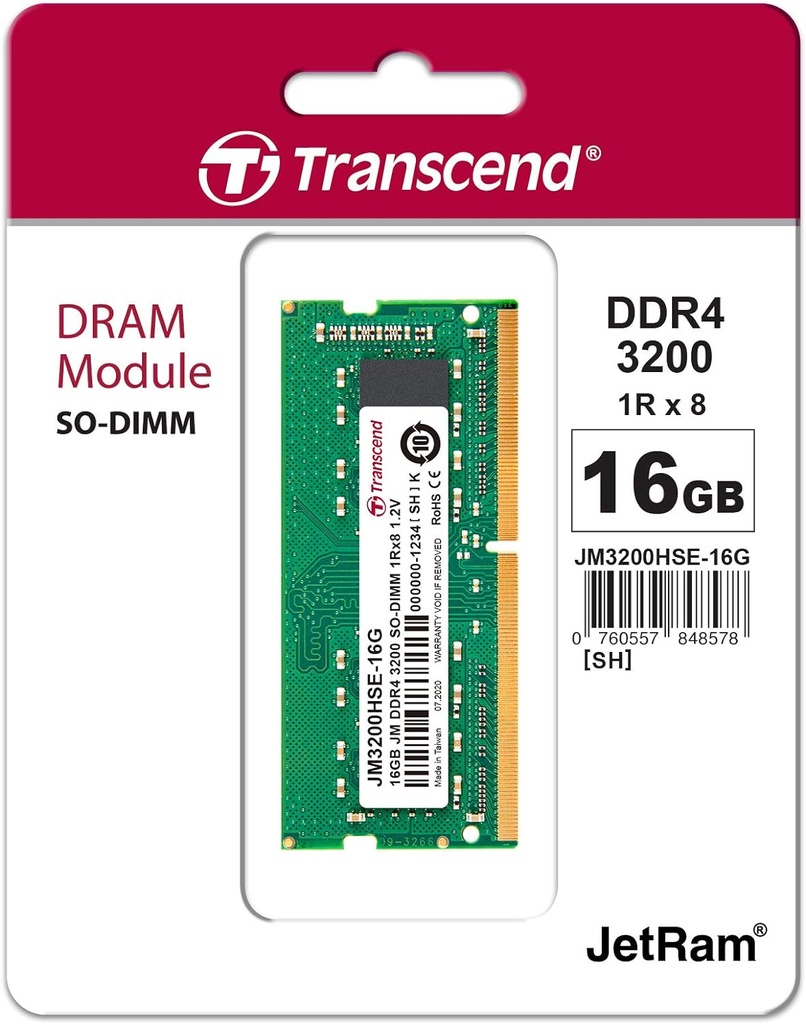 Transcend DDR4 3200 16GB DRAM module so-dimm