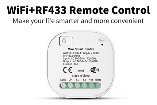 Kinetic receiver for Self-Powered Light Wireless Switch 10A rf433 