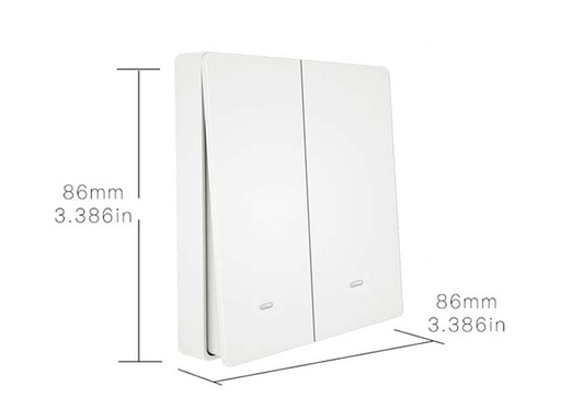 [SHT-1123] Tuya WiFi Push Button Wall Switch N+L,  2 Gangs Works with Alexa Google Home  