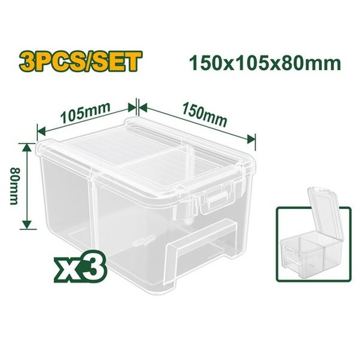 Jadever 3pcs Transparent Storage Bins Set JDTB8333