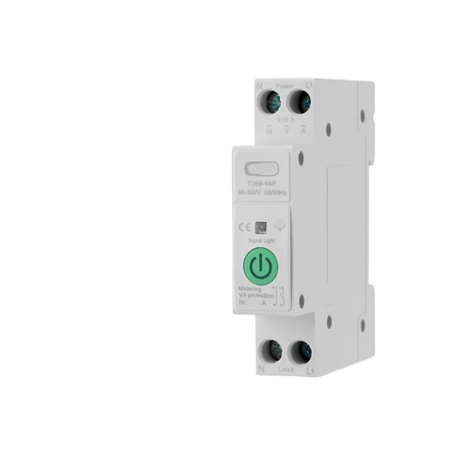 [SHT-1119] Tuya Smart Switch 63A 1P+N Energy Meter Kwh with Voltage current Protection by MR. IT TOB9-VAP