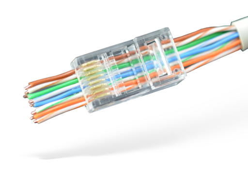 RJ45 plugs passthrough pack of 100 connectors