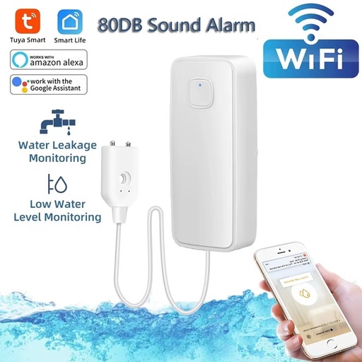 [SHT-1144] TUYA WiFi Water Leakage Detector APP Remote Control Security Alarm System 