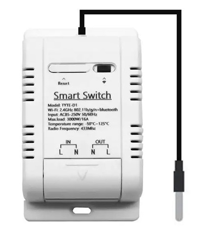 [SHT-1096] Tuya wifi Smart Temperature Controller Switch 16A 3000W with Energy Consumption Monitoring, supports RF433 remote control