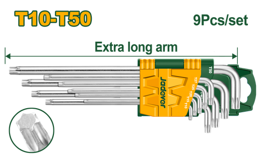 JADEVER 9pcs set T10-t50 Torx key JDHK3292