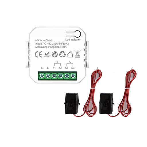 Tuya Wifi smart Bidirectional Energy Meter 80A With 2 Clamp Cts 