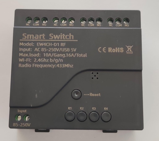 [SHT-1151] Ewelink WIFI+RF Switch 4 Channel + Case AC85-250V 10A