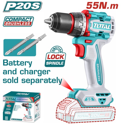 TOTAL Lithium Cordless Drill 12V TDLI205581 tool only