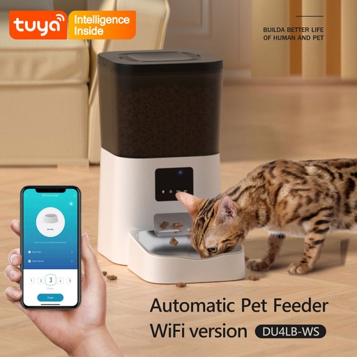 [SHT-1173] Tuya WiFi automatic pet food feeder with camera PST-DU4LB-VS 4L
