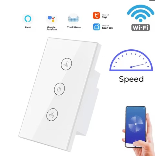 [SHT-1195] Tuya wifi Smart Ceiling Fan Switch Tuya  Remote Control Wall Switch Compatible with Alexa and Google Home