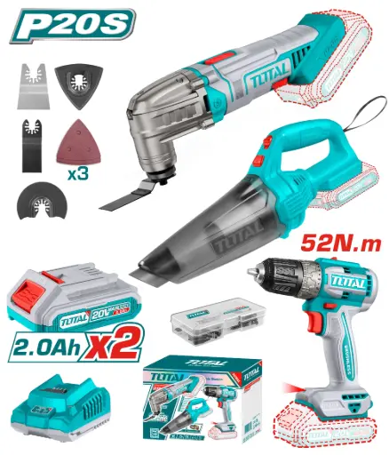 Total TOSLI240685 Li-ion 3 Pcs Combo Kit 