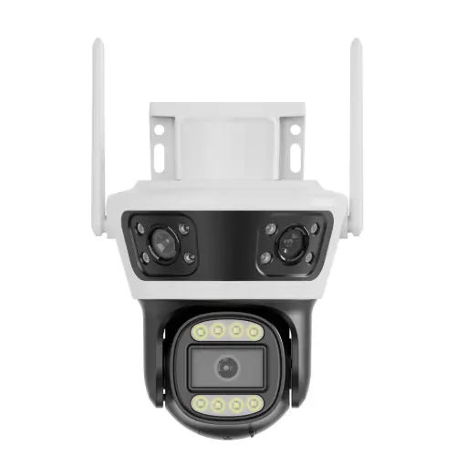 [SHT-1212] TUYA WiFi smart camera three lens Night Vision Two Way Audio Smart Network Camera 9mp PST-Q13-9MP