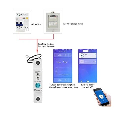 [SHT-1041] Ewelink wifi din-rail switch OPCBC 1P 10A 