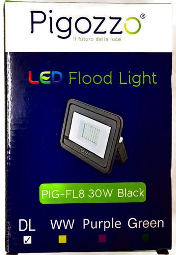 [PIG-FL8 30W LIG-1054 B-1-B] Pigozzo Led Flood light PIG-FL8 30W Black DL