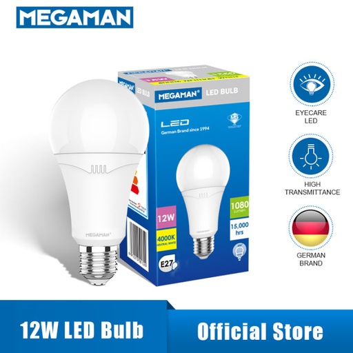[12W 1200Lumen Neutral white LIG-1031 B-2-C] MEGAMAN Led bulb 12W 1200Lumen Neutral white