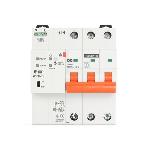 [SHT-1032] Tuya wifi Smart circuit breaker RCBO 3P 63A SPK-100/R