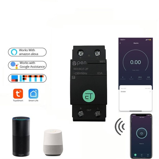 [SHT-1065] Tuya Smart Circuit Breaker 2P 10A OPCBC-TE-2P-10