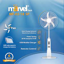 [MF/03/18 with solar panel  ELE-1111] Marvel fan MF/03/18 with solar panel