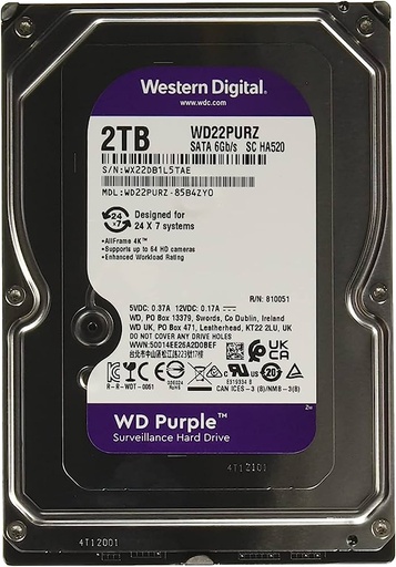 [ITT-1079] Western digital purple WD22PURZ hard drive 2TB