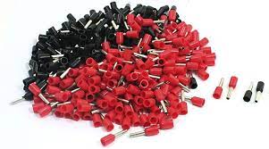 [red and black  4mm ELE-1191 V3] Cord End Terminal red and black 4mm pack