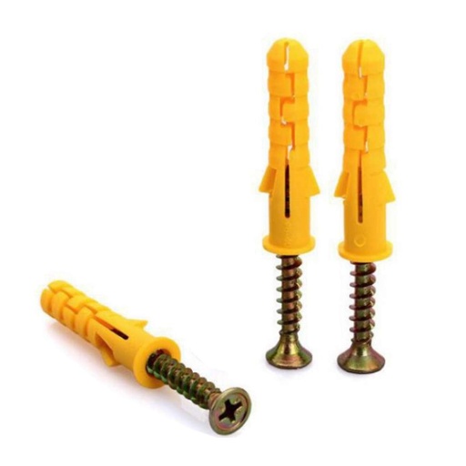 Plastic Wall Screw Anchor Plugs with Self-Tapping Screws (M6 x 80) 50sets/pack