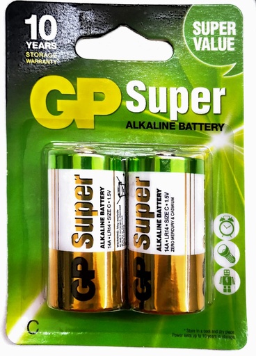 GP Super Alkaline Size C LR14 pack of 2