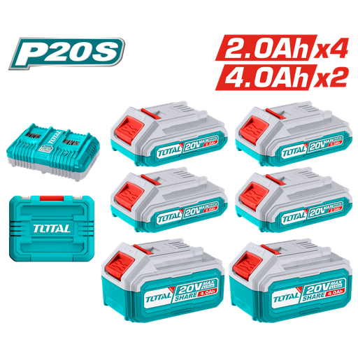 TOTAL 4pcs 2Ah lithium-ion battery pack and 2pcs 4 Ah lithium-ion battery pack TOSLI230701