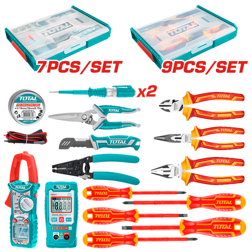 TOTAL 16 Pcs electrician's tools set TOS23063