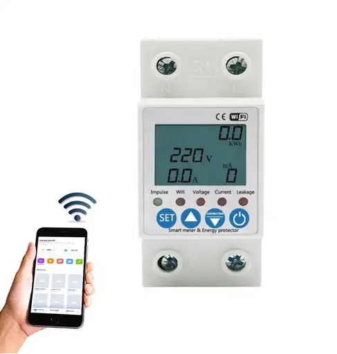 [SHT-1104] Tuya WiFi Smart Voltage Protector 63A Smart Circuit Breaker Earth Leakage Over Under Adjustable Voltage Protector Relay/Energy Power zoi