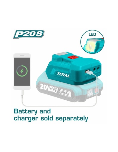 TOTAL Lithium‑ion usb-a charger 20V TUCLI2022