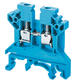 Standard feed through screw terminal block 2.5mm blue